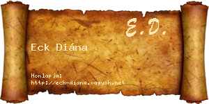 Eck Diána névjegykártya